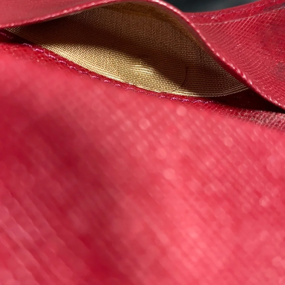 Authentic Rare Burberry Red Leather Nova Check Key Case